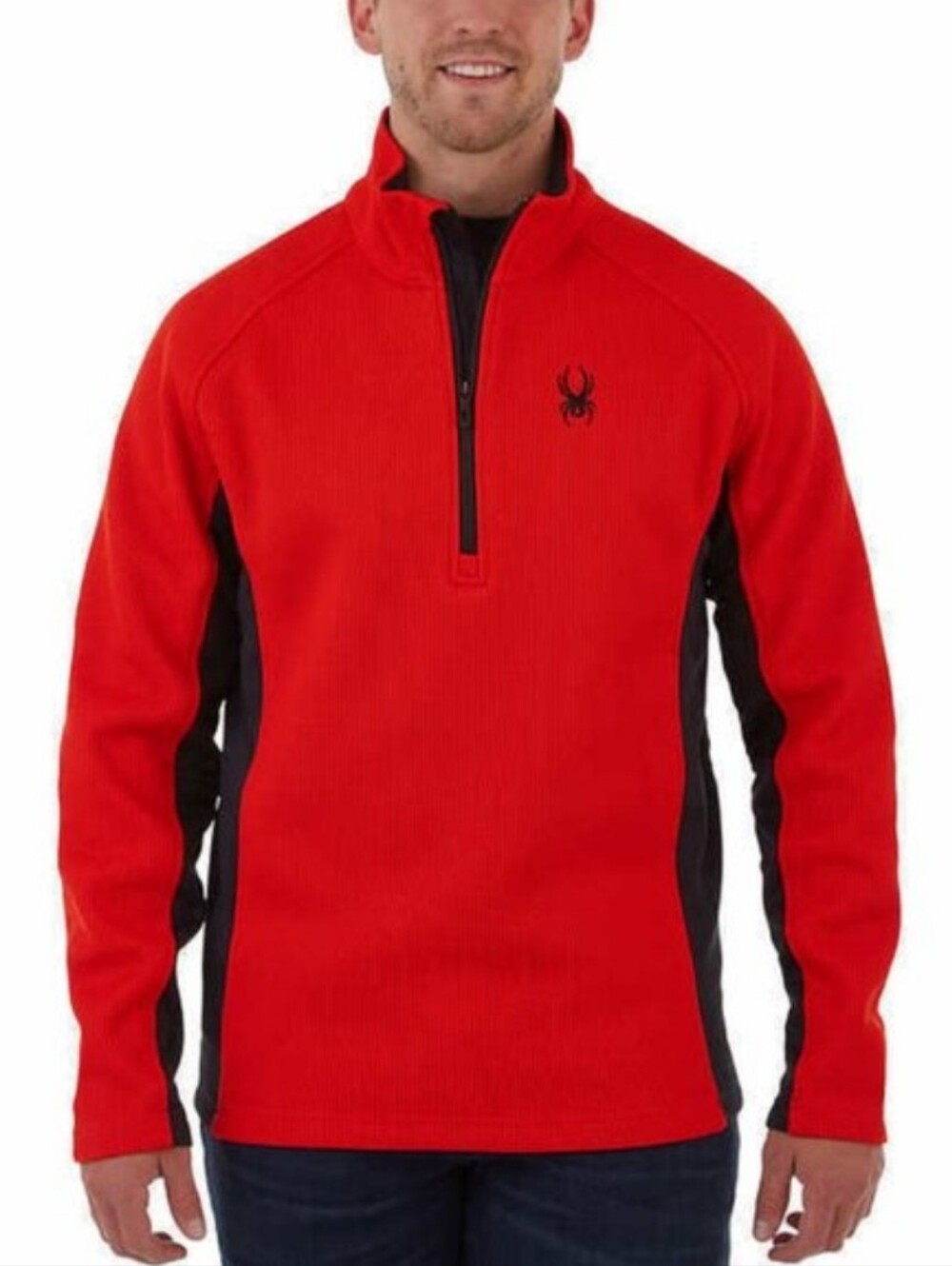 Spyder Men's Red and Black Half-Zip Performance Pullover Size XL